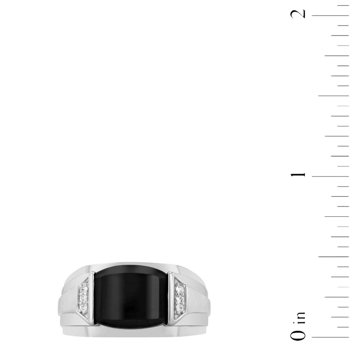 Mens Gentlemen''s Classics™ Black Onyx & CZ Sapphire Ring