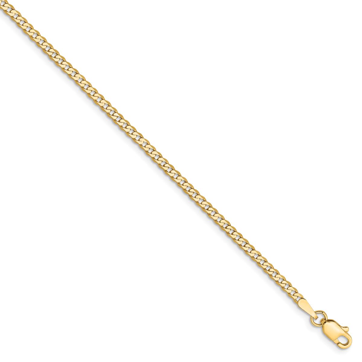 Unisex Gold Classics™ 2.2mm. 14k Gold Beveled Curb Chain Necklace