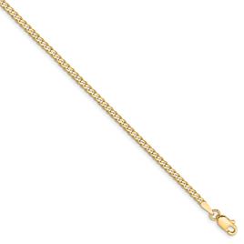 Unisex Gold Classics™ 2.2mm. 14k Gold Beveled Curb Chain Necklace