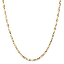 Unisex Gold Classics(tm) 3mm. 14k Open Concave Curb Chain Necklace