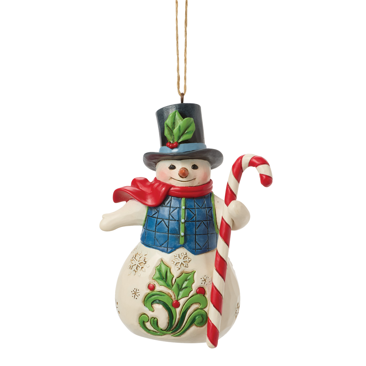 Jim Shore Heartwood Creek Snowman Candy Cane Christmas Ornament