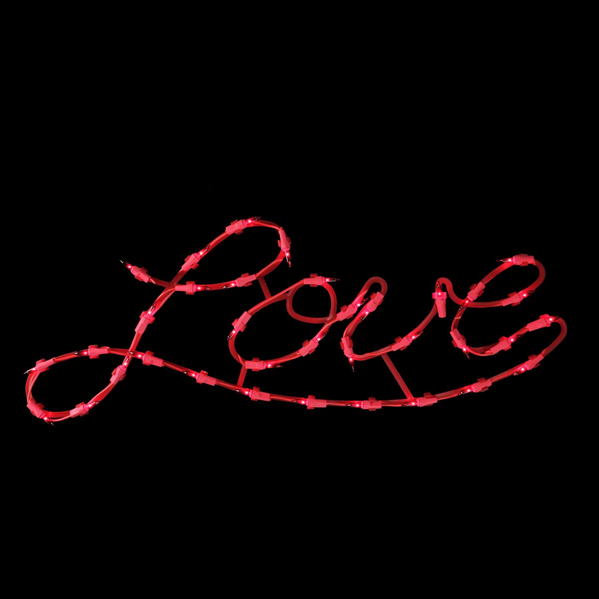 Northlight Seasonal Lighted Red Love Script Window Silhouette