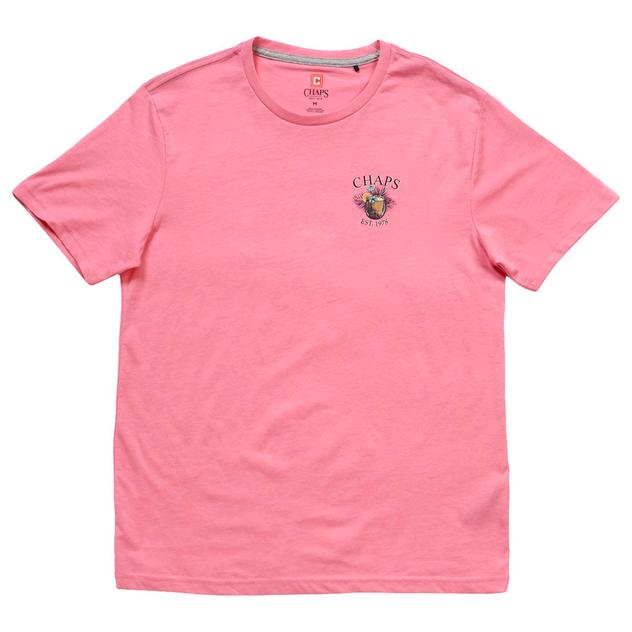 Mens Chaps Tiki Drink Short Sleeve Tee - Pink Carnation