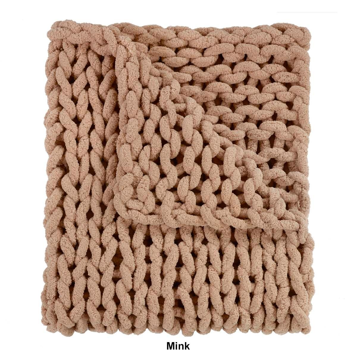 Donna Sharp Solid Chenille Knitted Throw Blanket