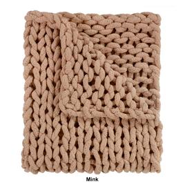 Donna Sharp Solid Chenille Knitted Throw Blanket