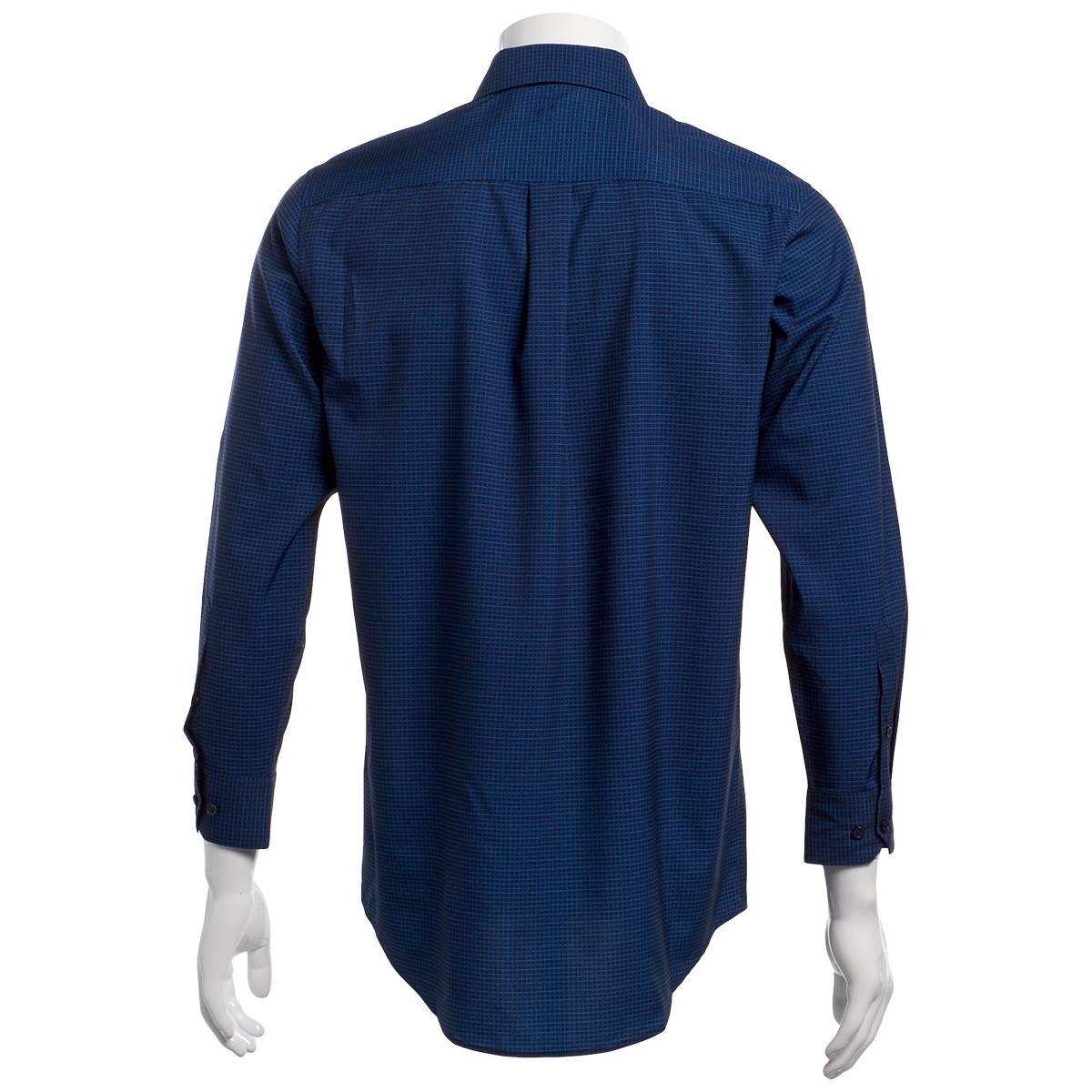 Mens Tom Baine Regular Fit Check Dress Shirt - Blue/Black