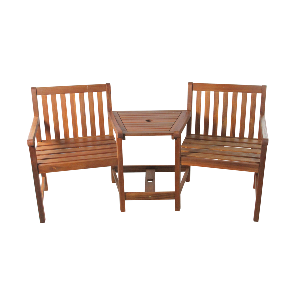 Northlight Acacia Wood Jack and Jill Chair With Table Patio Set