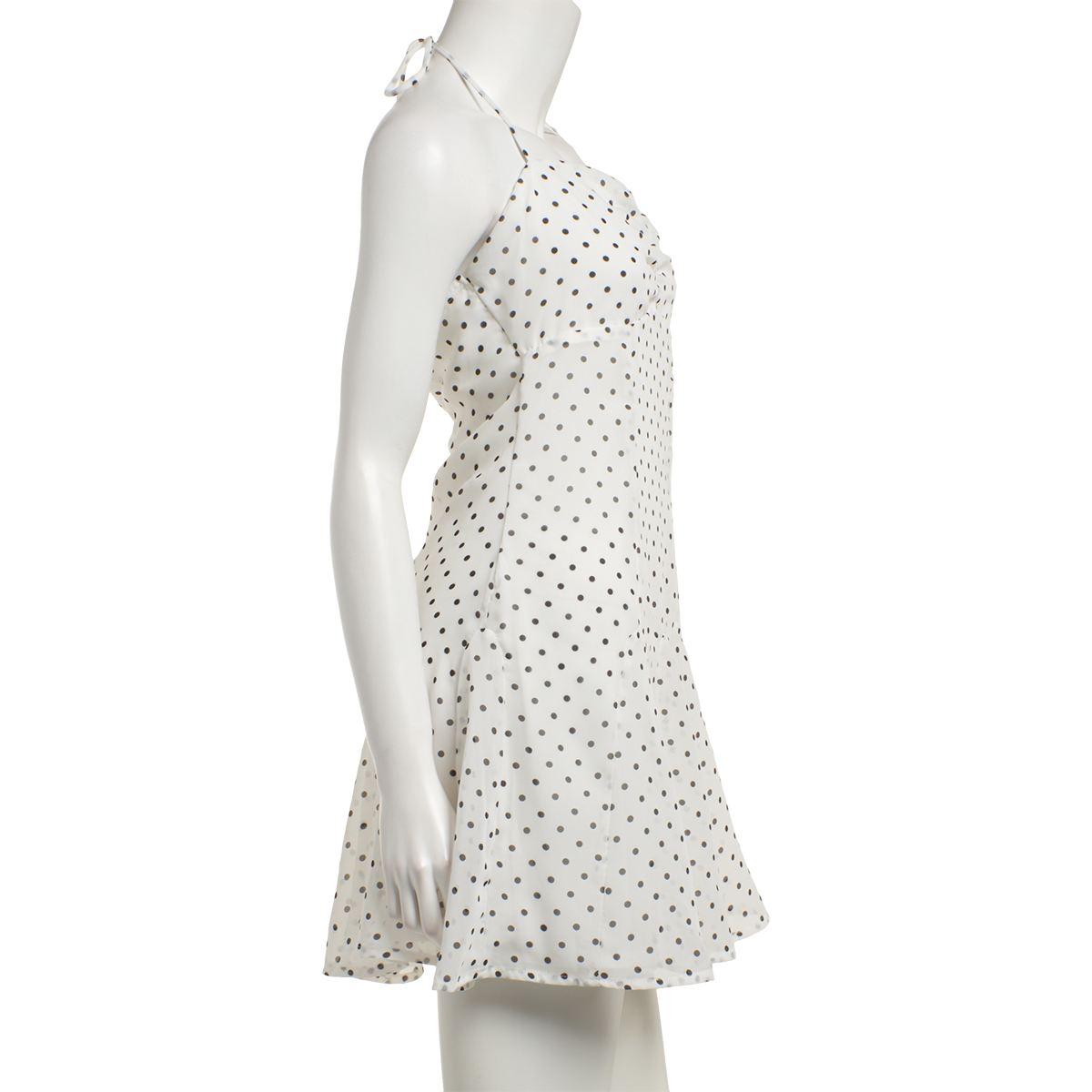 Juniors Madden Girl Pin Dot Chiffon Godet Halter Dress