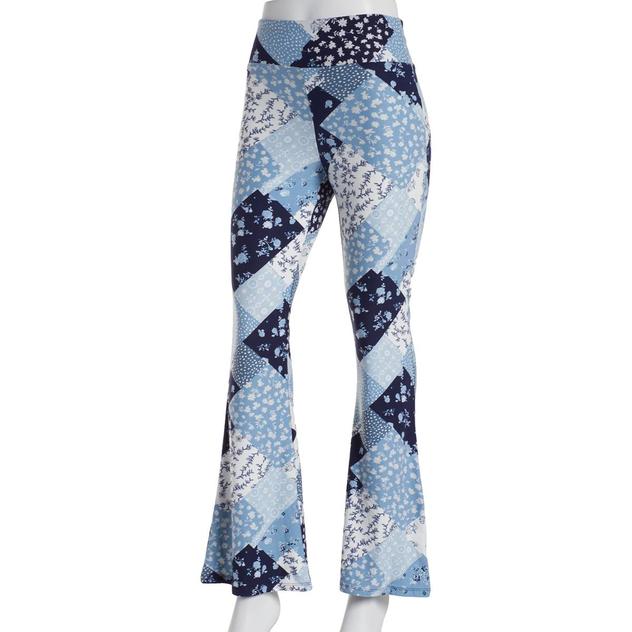 Juniors Derek Heart Patchwork Yum High Rise Flare Leg Pants