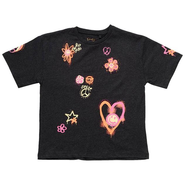 Girls (7-16) Jessica Simpson Short Sleeve Graffiti Graphic Tee