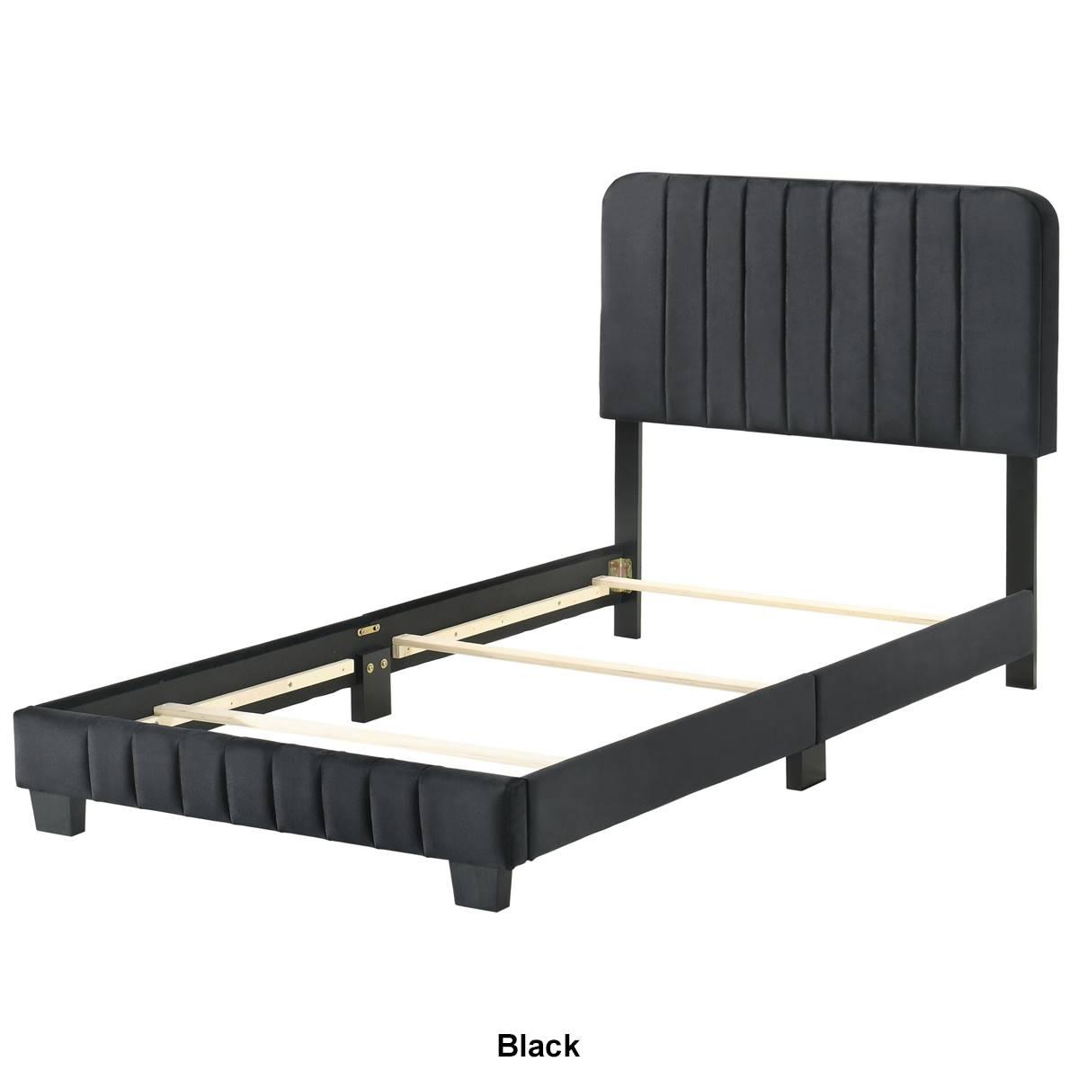 Passion Furniture Lodi Velvet Upholstered Tufted Bed Frame - Twin