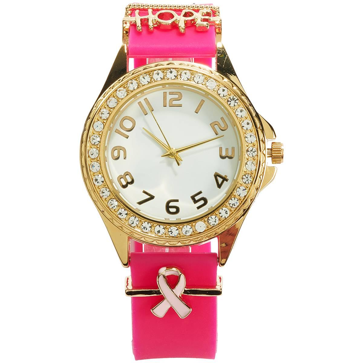 Womens Breast Cancer Awareness Ribbon & Hope Watch - AS130