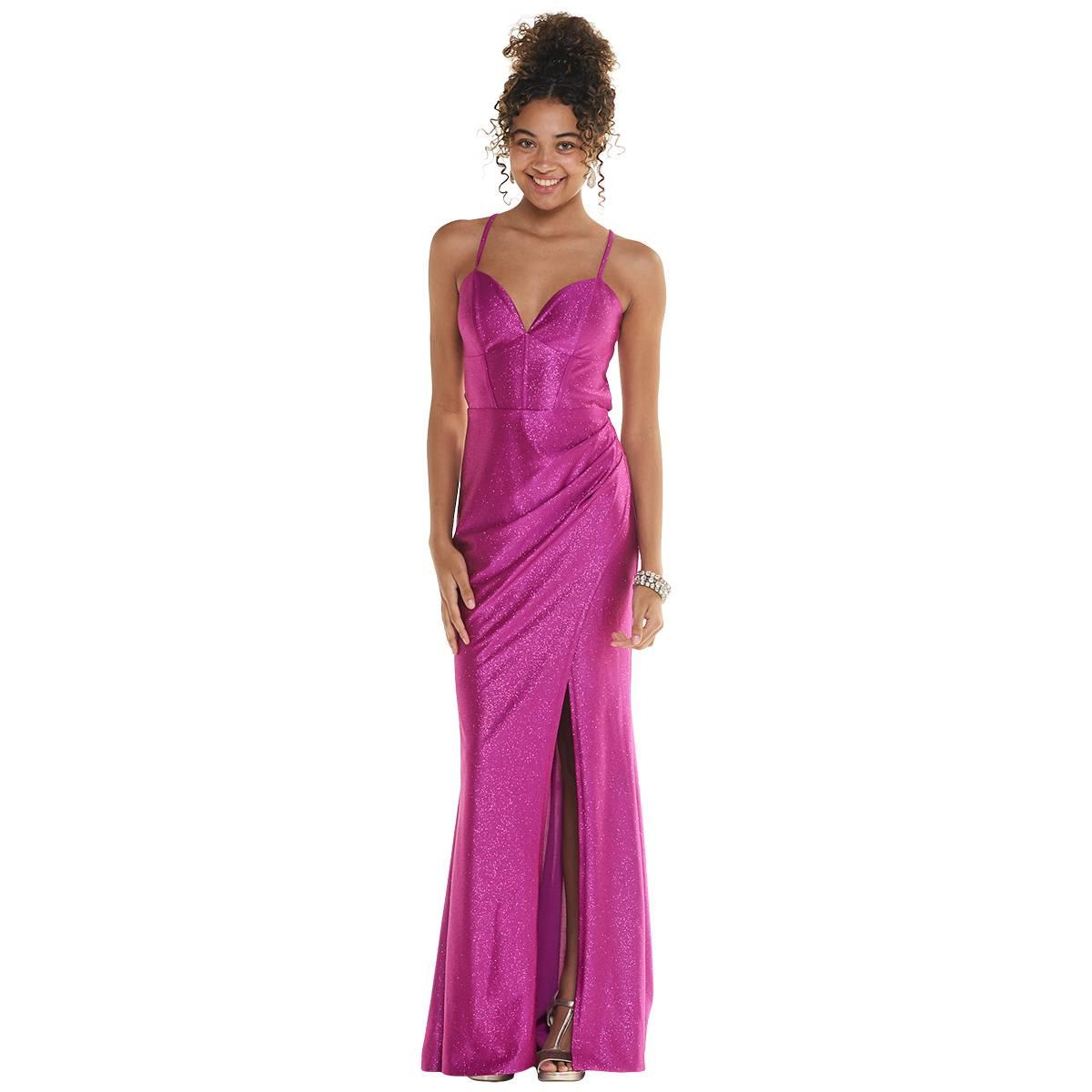 Juniors Emerald Sundae Glitter Cut-Out Back Sheath Dress