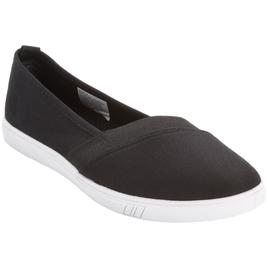 Womens Ashley Blue Solid Canvas Slip On Flats