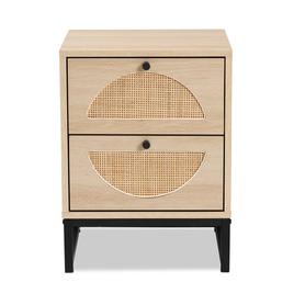 Baxton Studio Ardon Bohemian Light Brown Wood 1-Drawer Nightstand