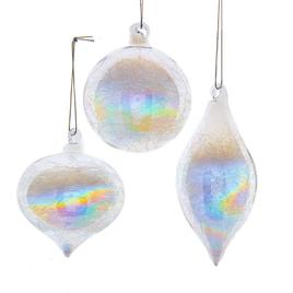 Kurt Adler Iridescent Ball Onion & Teardrop 3pc. Ornaments Set