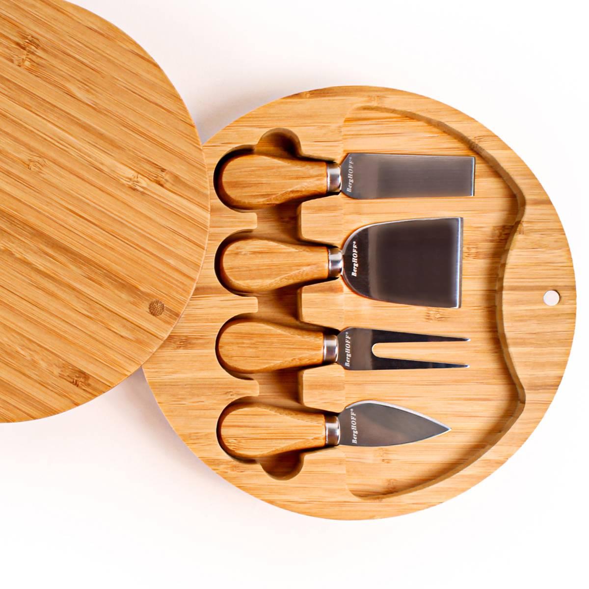 BergHOFF 5pc. Essentials Round Cheese Board & Cheese Tools