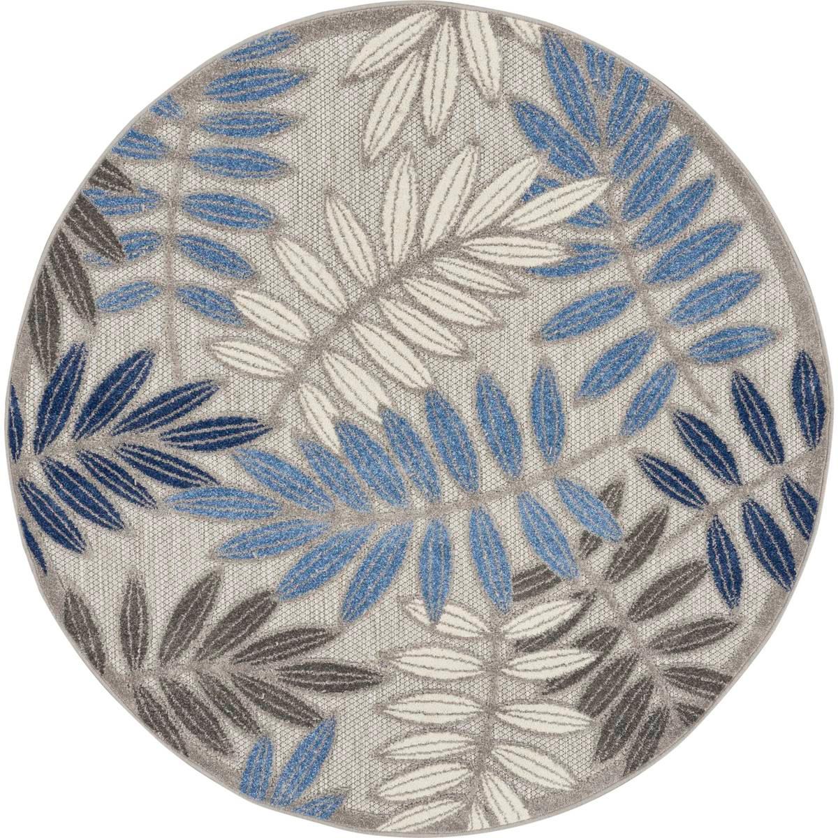 Nourison Aloha Leaf Print Round Rug