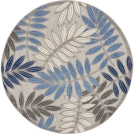Nourison Aloha Leaf Print Round Rug