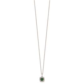 Pure Fire 14kt. White Gold Emerald Halo Pendant