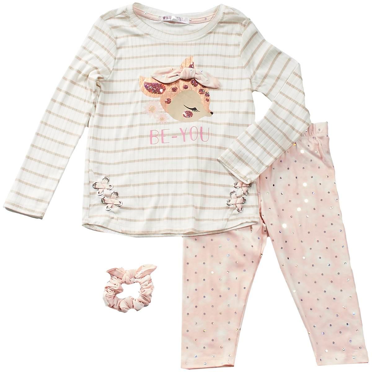 Toddler Girl Nannette 2pc. Be-You Deer Stripe Leggings Set
