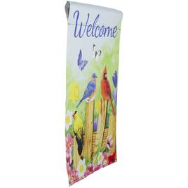 Northlight Seasonal Welcome Birds on a Fence Garden Flag