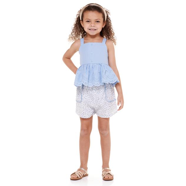 Girls (4-6x) Rare Editions Eyelet Ruffle Tank w/ Shorts Set