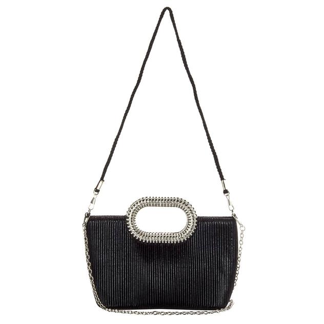 Jessica McClintock Livy Pleated Metallic Evening Bag