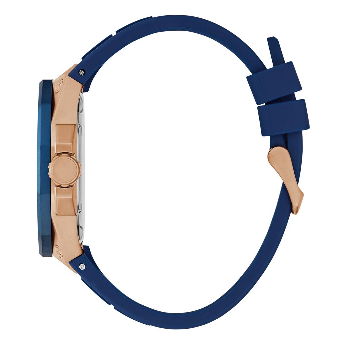 Mens Guess Watches® Blue Rose Gold Tone Watch - GW0803G2