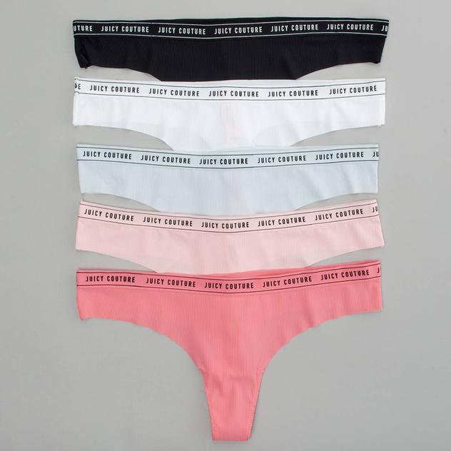 Juniors Juicy Couture 5pk. Rib Thong Panties - JC1625-5PKR