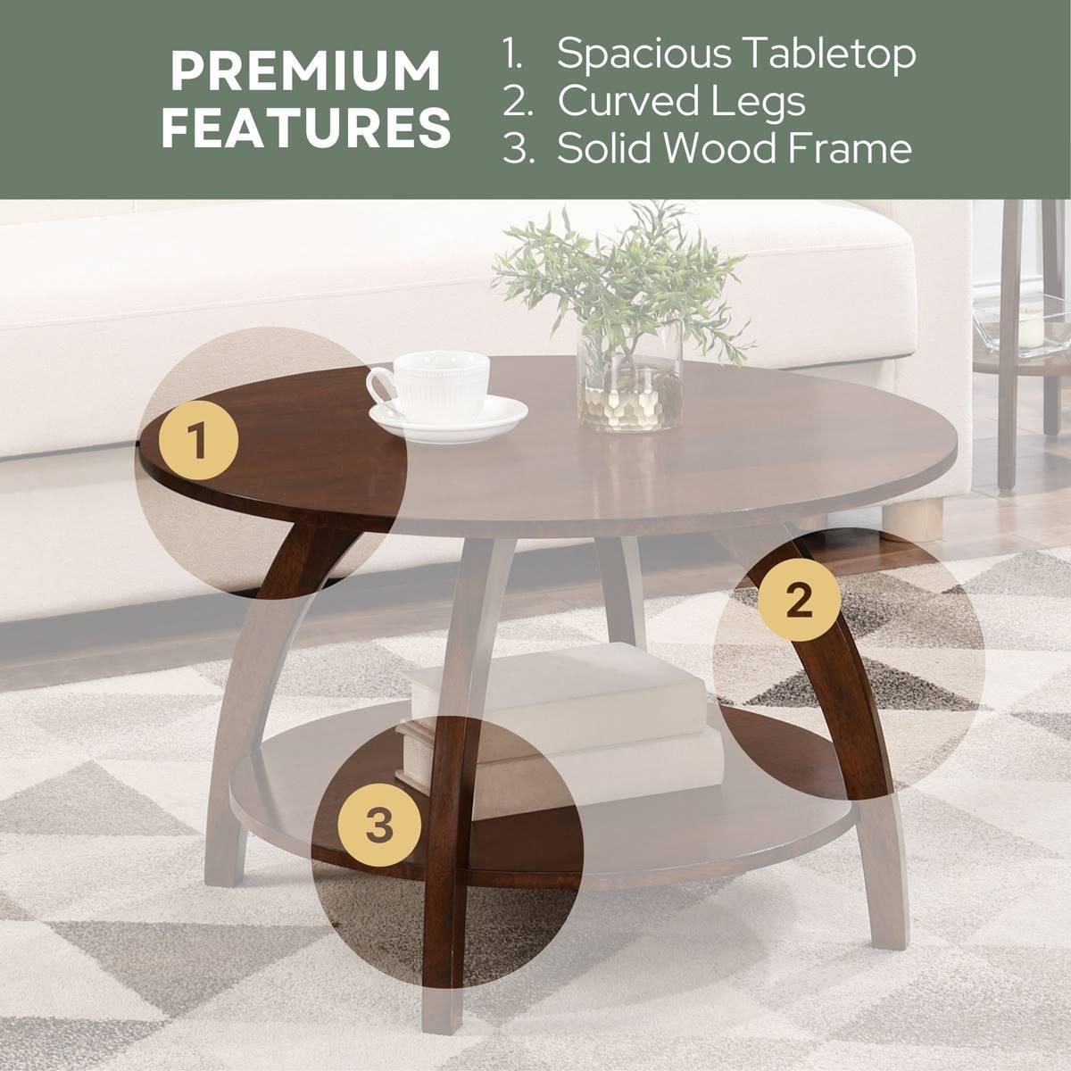 Convenience Concepts Aldrin Coffee Table with Shelf