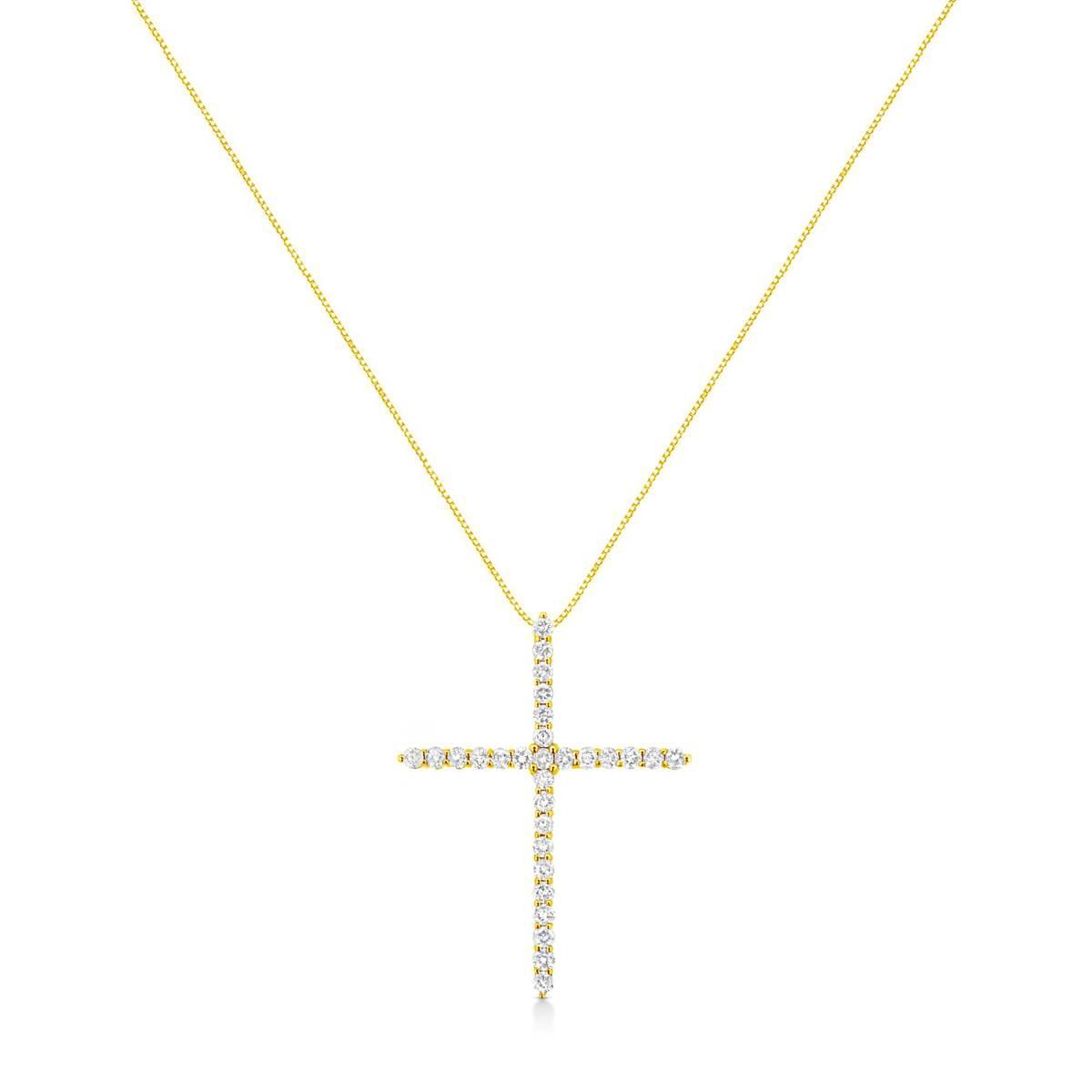 Haus of Brilliance 10kt. Gold Plated 3.0ct. Diamond Cross Pendant