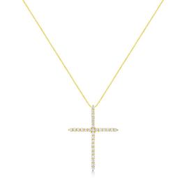 Haus of Brilliance 10kt. Gold Plated 3.0ct. Diamond Cross Pendant