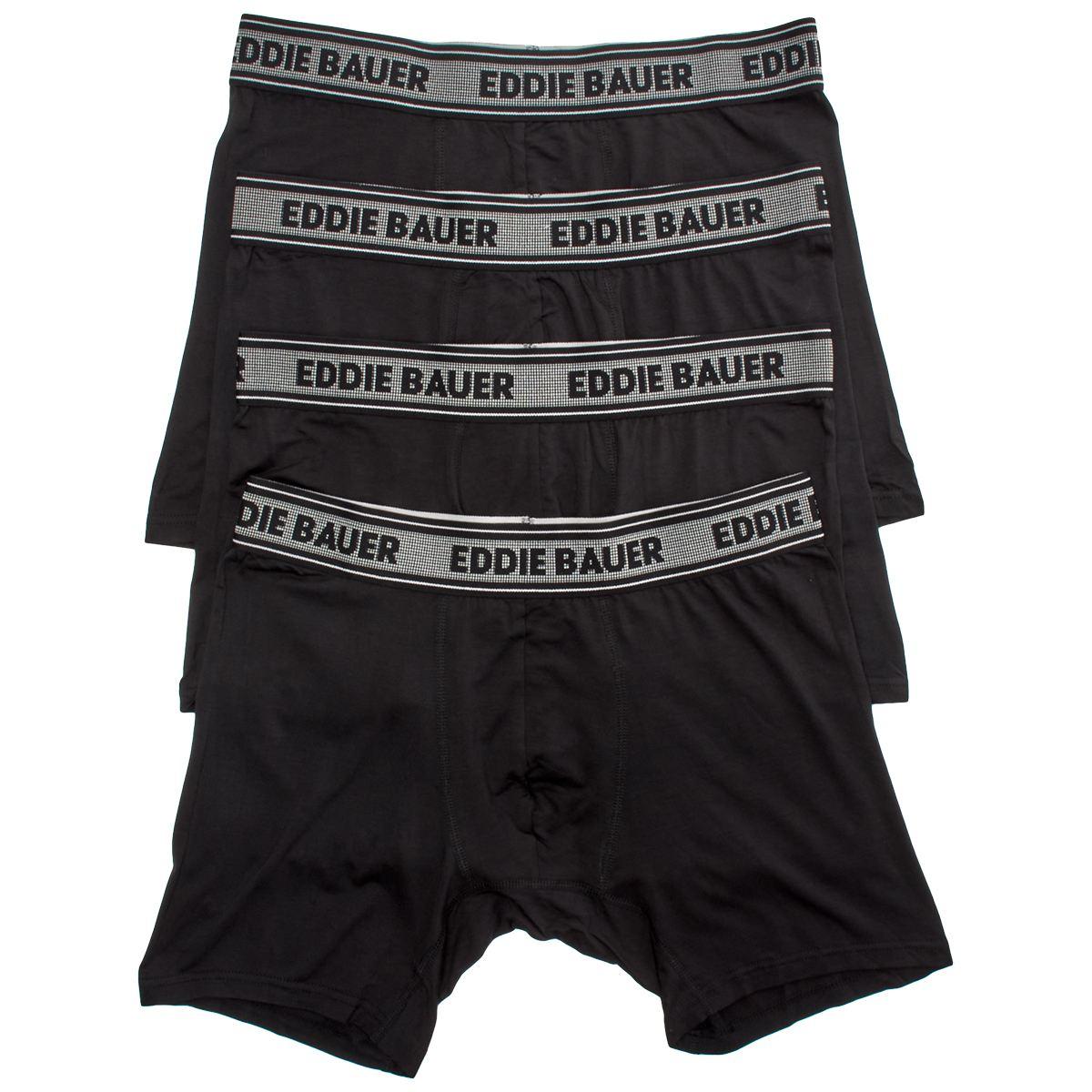 Mens Eddie Bauer(R) 4pk. Microfiber Boxer Briefs - Black