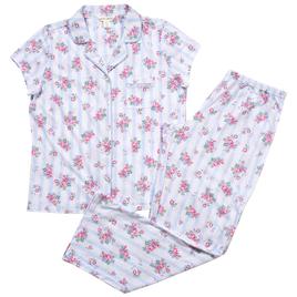 Womens Laura Ashley® Floral Bouquet Striped Long Leg Pajama Set