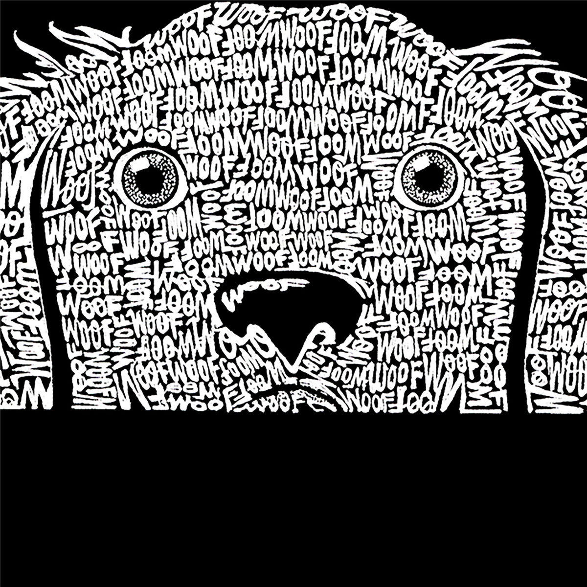 Womens LA Pop Art Peeking Dog Word Art Crew Neck Sweatshirt