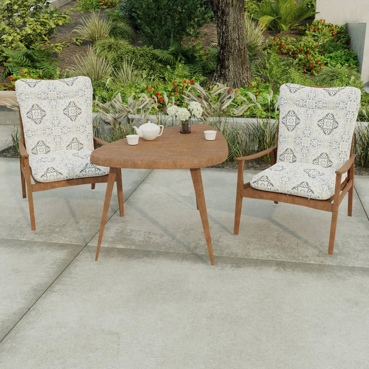 Jordan Manufacturing Rave Quatrefoil High Back Chair Cushion
