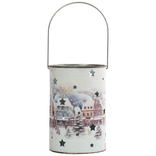 Primitives By Kathy Snowy Town Lantern