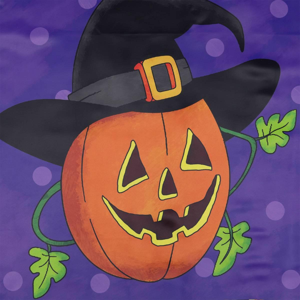 Northlight Seasonal Pumpkin in a Witch Hat Outdoor Garden Flag