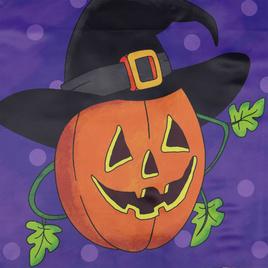 Northlight Seasonal Pumpkin in a Witch Hat Outdoor Garden Flag