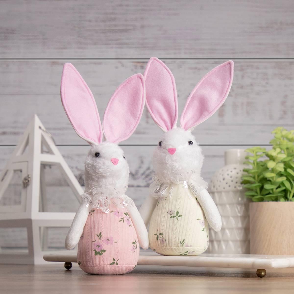 Northlight Seasonal 11in. Spring Floral Easter Bunny Figurine