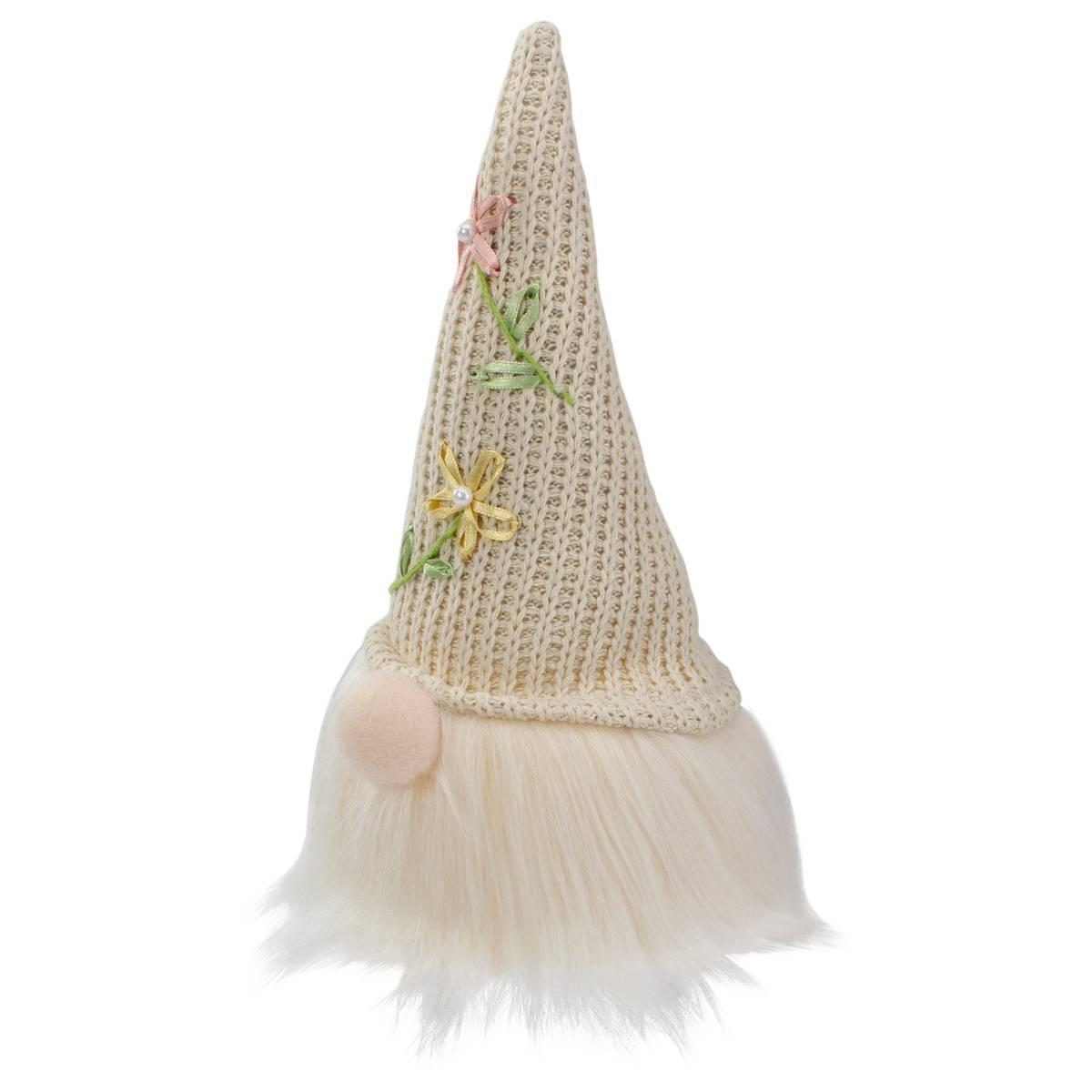 Northlight Seasonal Lighted Knitted Hat Sitting Gnome Figurine