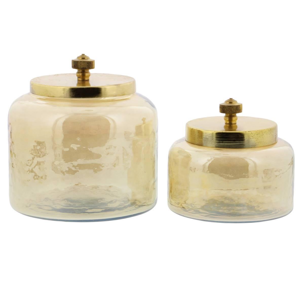 9th & Pike(R) Gold Smoked Glass Jars - Set of 2
