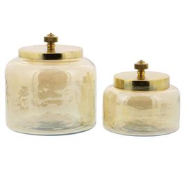 9th & Pike(R) Gold Smoked Glass Jars - Set of 2