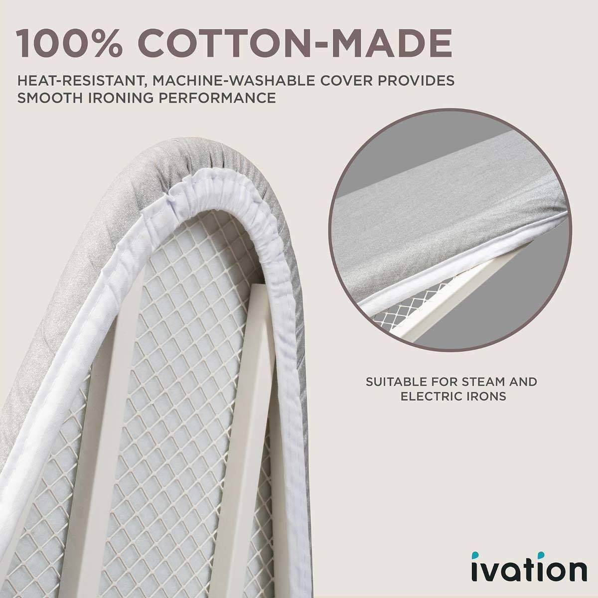 Ivation Wall Mounted Left Side Door Ironing Board w/ Mirror