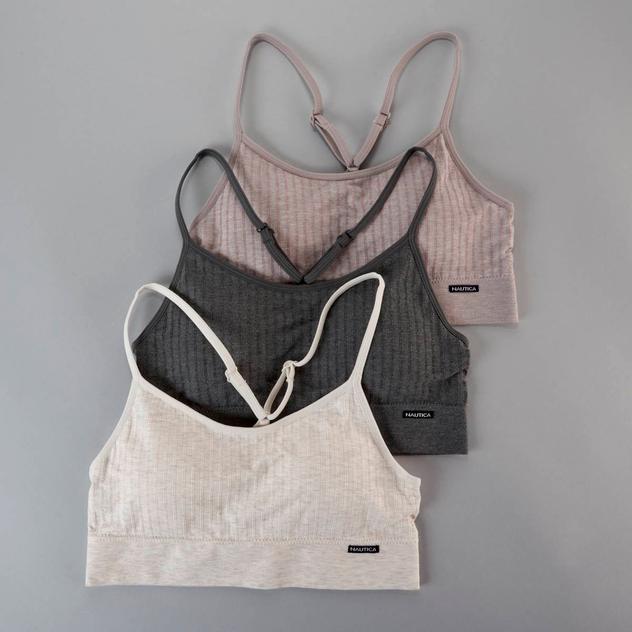 Womens Nautica 3pk. Seamless Ribbed Bralettes NT7213-3PKH