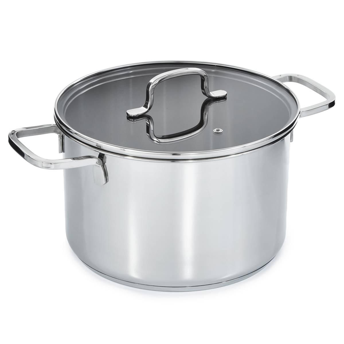BergHOFF Helix Stainless Steel 10in. Stockpot w/ Glass Lid