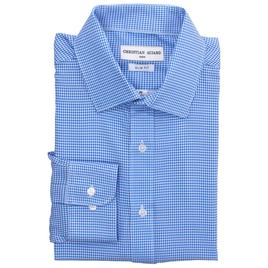 Mens Christian Aujard Slim Fit Gingham Dress Shirt - Blue