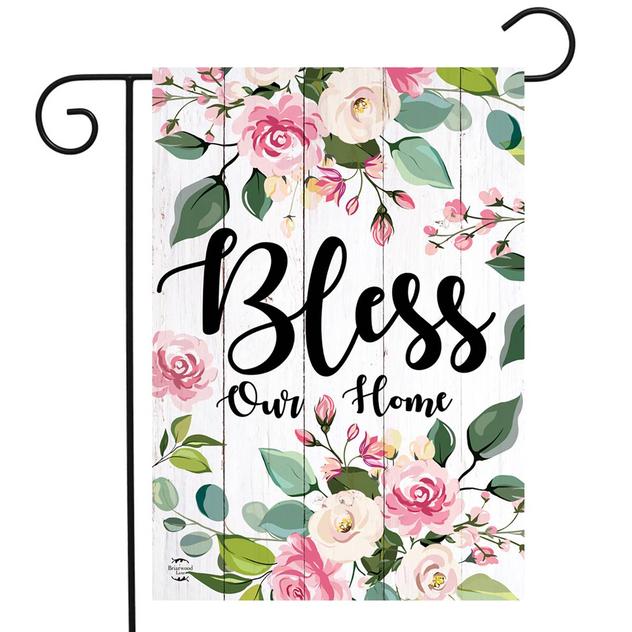 Briarwood Lane Floral Bless Our Home Garden Flag