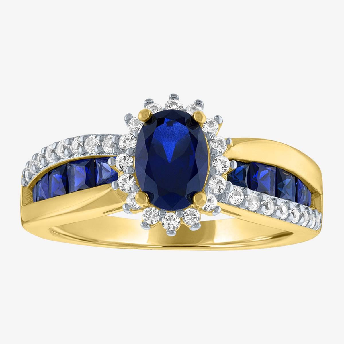 Gemstone Classics(tm) Lab Created Sapphire & White Sapphire Ring